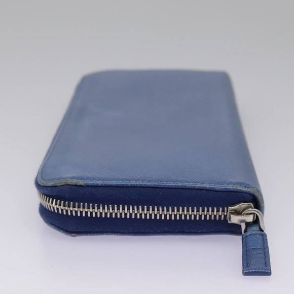 PRADA Long Wallet Leather Blue Auth 104465 - Picture 4 of 16